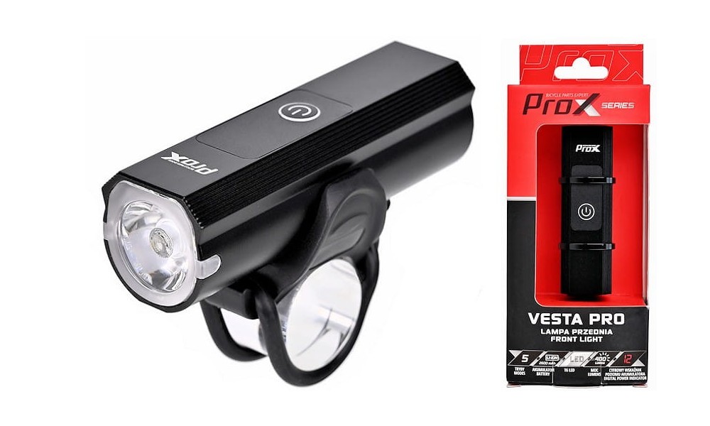 Lampa przód Prox Vesta PRO 400Lm 2600mAh USB-C