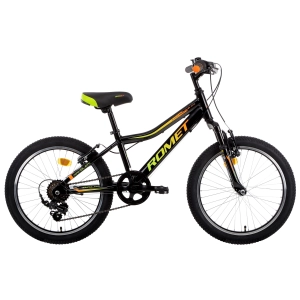 Rower górski Romet Rambler 20 Kid 2 2023 - czarno-pomarańczowy