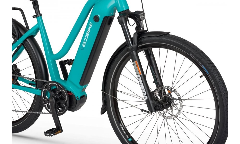Rower trekkingowy elektryczny Ecobike LX500 Palm Blue -19cali-14,5Ah