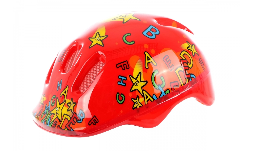 Kask rowerowy dziecięcy FCB-6 literki kolor czerwony, rozmiar M