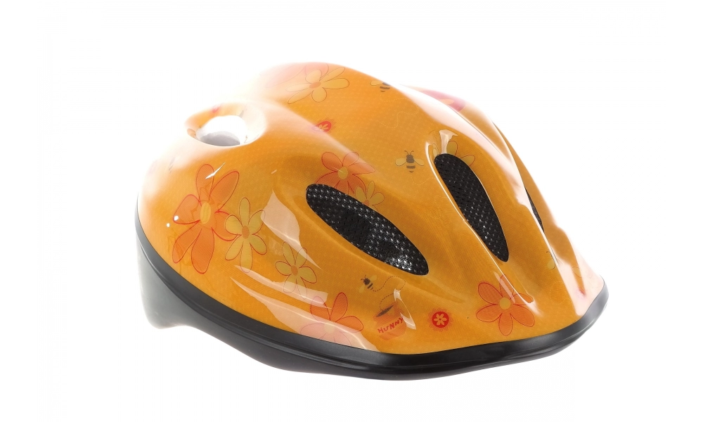 Kask rowerowy dziecięcy MV5-2 pszczółki, kolor pomarańczowy, rozmiar S