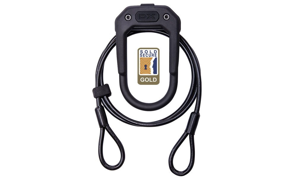 zapiecie HIPLOK U-LOCK DX PLUS ALL BLACK + linka 2m
