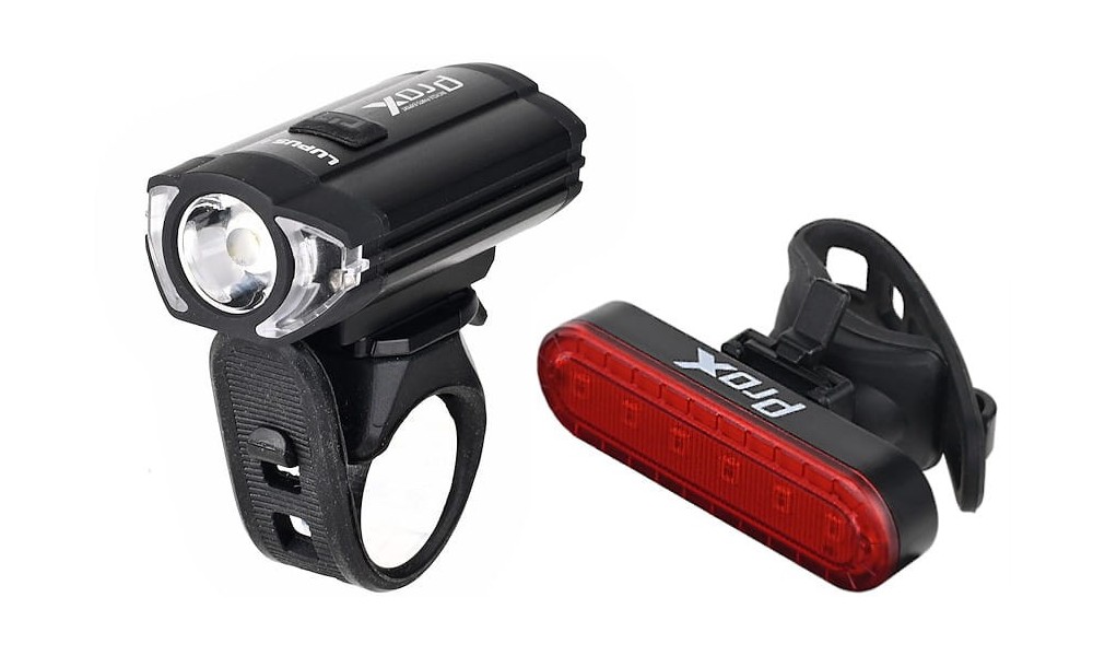 Lampa przód Prox Lupus II Set 300lm + 10 lm, 1100mAh, USB-C, GO PRO