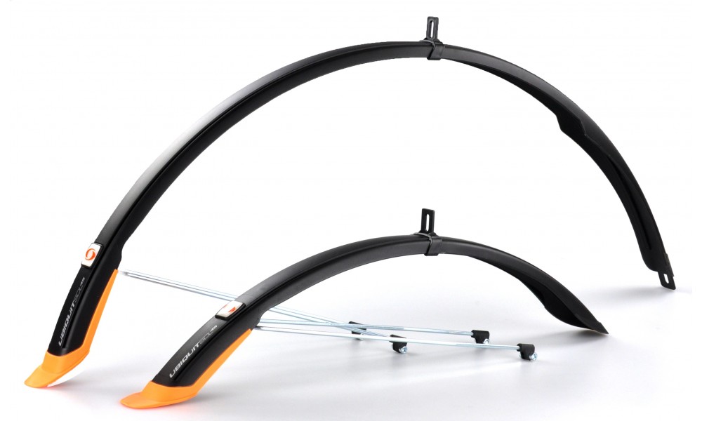 Błotnik Simpla UBIQUIT SDL 45mm 28" kpl - czarno-pomarańczowy