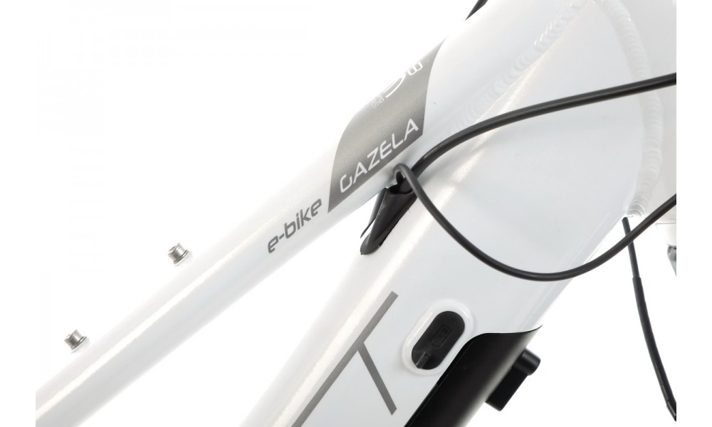 Rower trekkingowy elektryczny Romet Gazela 1 MM - biały-grafitowy