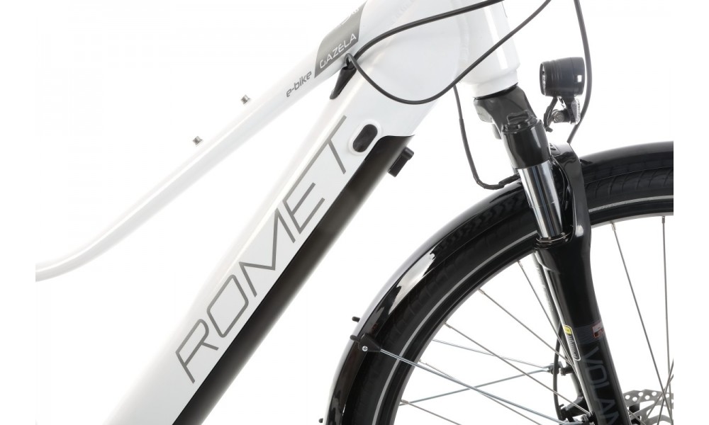 Rower trekkingowy elektryczny Romet Gazela 1 MM - biały-grafitowy