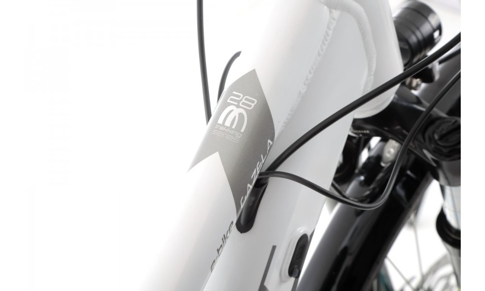 Rower trekkingowy elektryczny Romet Gazela 1 MM - biały-grafitowy