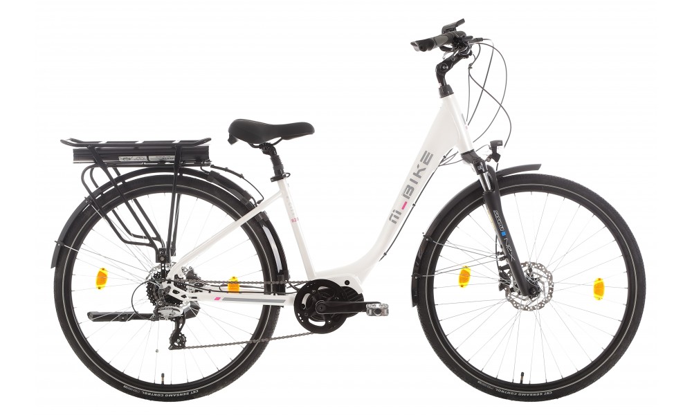 Rower miejski elektryczny M-Bike eCity 828 Lady - biały