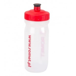 Bidon rowerowy Romet Big Mouth 600ml - przezroczysto-czerwony 2