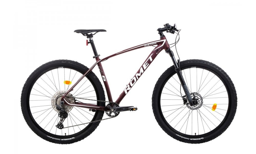 Rower górski Romet Mustang M6 - bordowo-biały