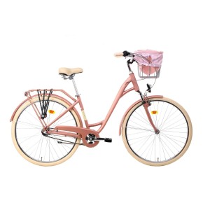 Rower miejski Romet Art Deco Eco - różowy 1