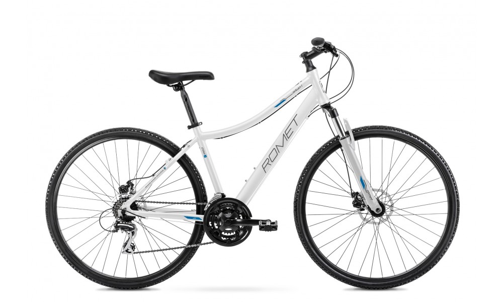 Rower crossowy Romet Orkan 1D - biały-niebieski