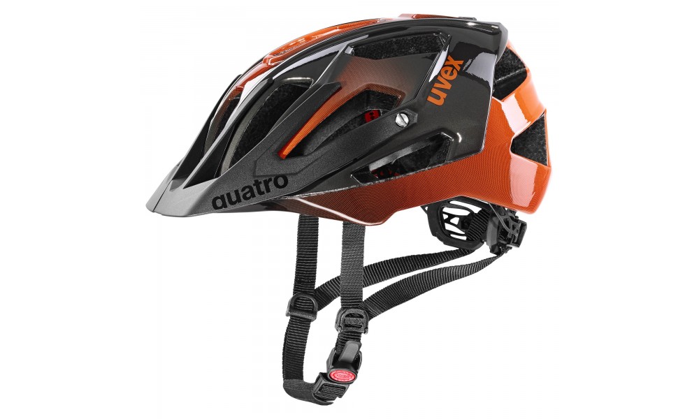Kask rowerowy Uvex Quatro - pomarańczowo-czarny