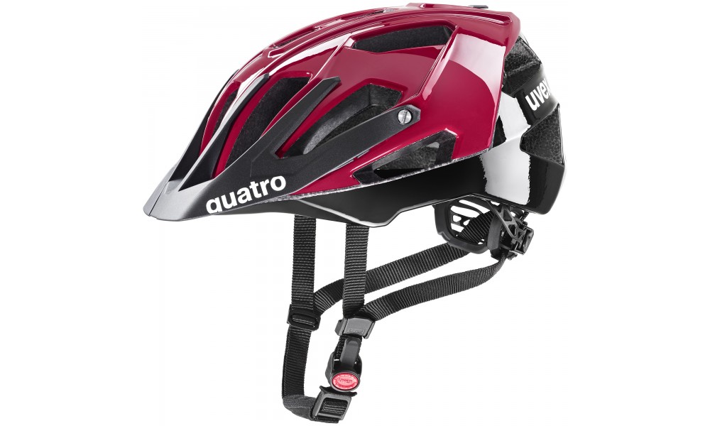 Kask rowerowy Uvex Quatro - czerwono-czarny