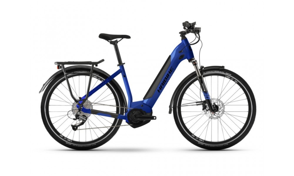 Rower trekkingowy elektryczny Haibike Trekking 4 Low - granatowy-czarny