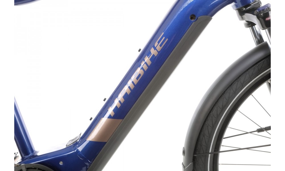 Rower trekkingowy elektryczny Haibike Trekking 7 High - granatowo-kremowy