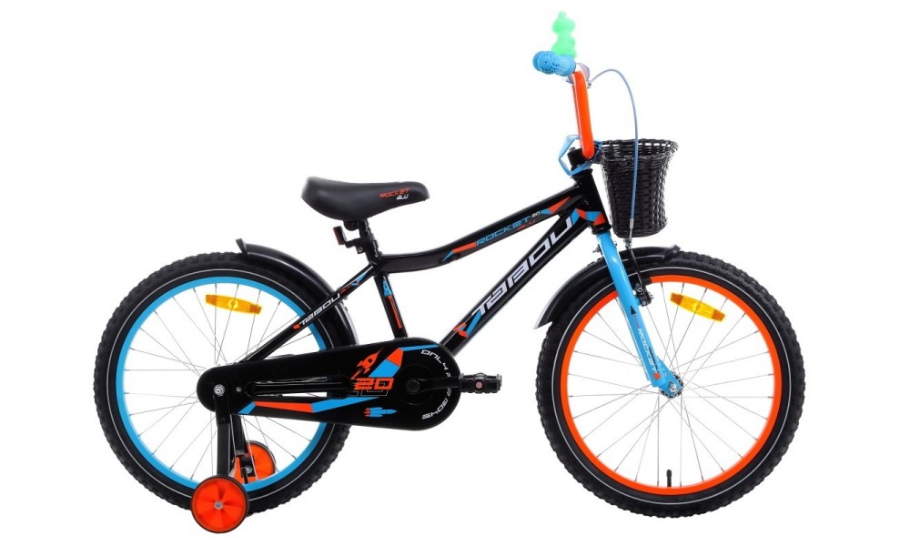 Rower dziecięcy Tabou Rocket Alu 20 - czarny-pomarańczowy