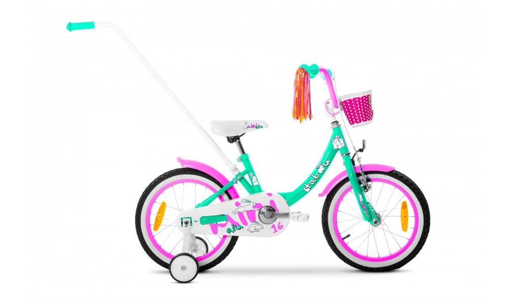 Rower dziecięcy Tabou Mini Alu 16 - miętowo-różowy