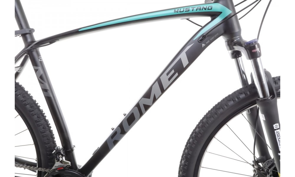 Rower górski Romet Mustang M1 LIMITED - czarno-turkusowy