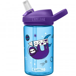 Butelka CamelBak Eddy+Kids 400ml - przezroczysto-niebieski-fioletowy wzór 1
