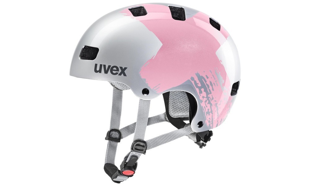 Kask dziecięcy Uvex Kid 3 - srebrno-różowy