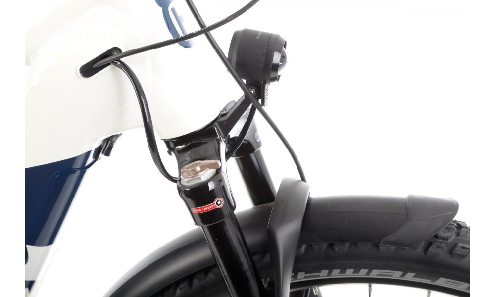 Rower trekkingowy elektryczny Husqvarna Cross Tourer CT3 Lady 27,5 - biały-niebieski