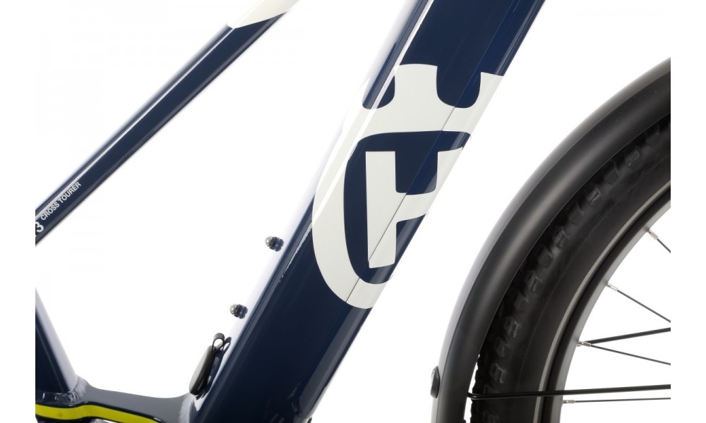 Rower trekkingowy elektryczny Husqvarna Cross Tourer CT3 Lady 27,5 - biały-niebieski