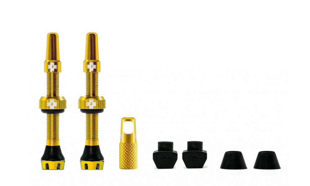 Wentyl do systemów bezdętkowych Muc-Off V2 Tubeles 44mm Presta - złoty