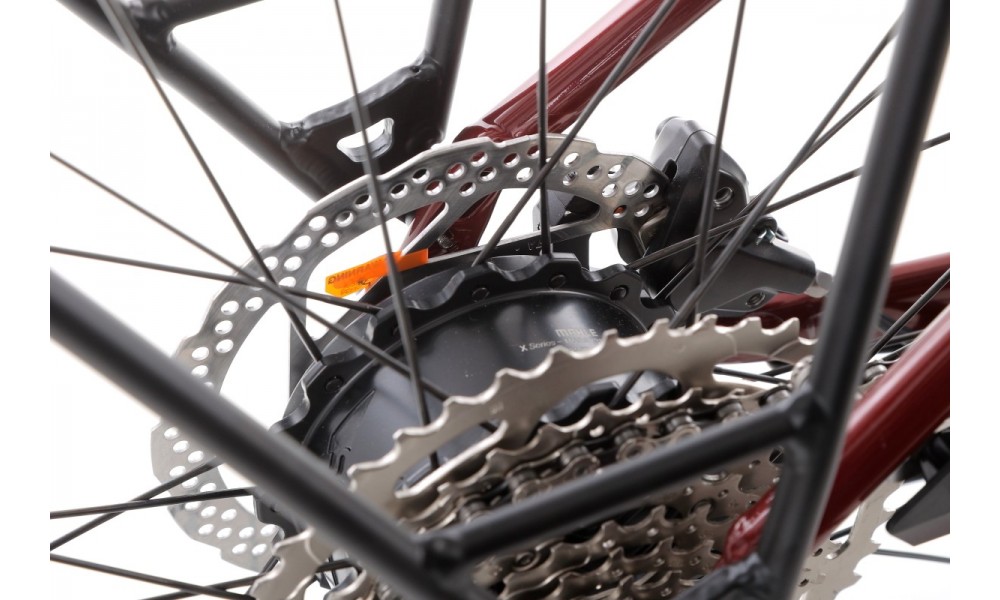 Rower miejski elektryczny Orbea OPTIMA E40 - bordowy