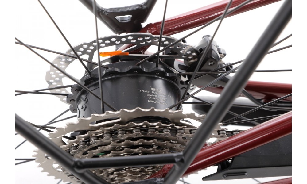 Rower miejski elektryczny Orbea OPTIMA E40 - bordowy