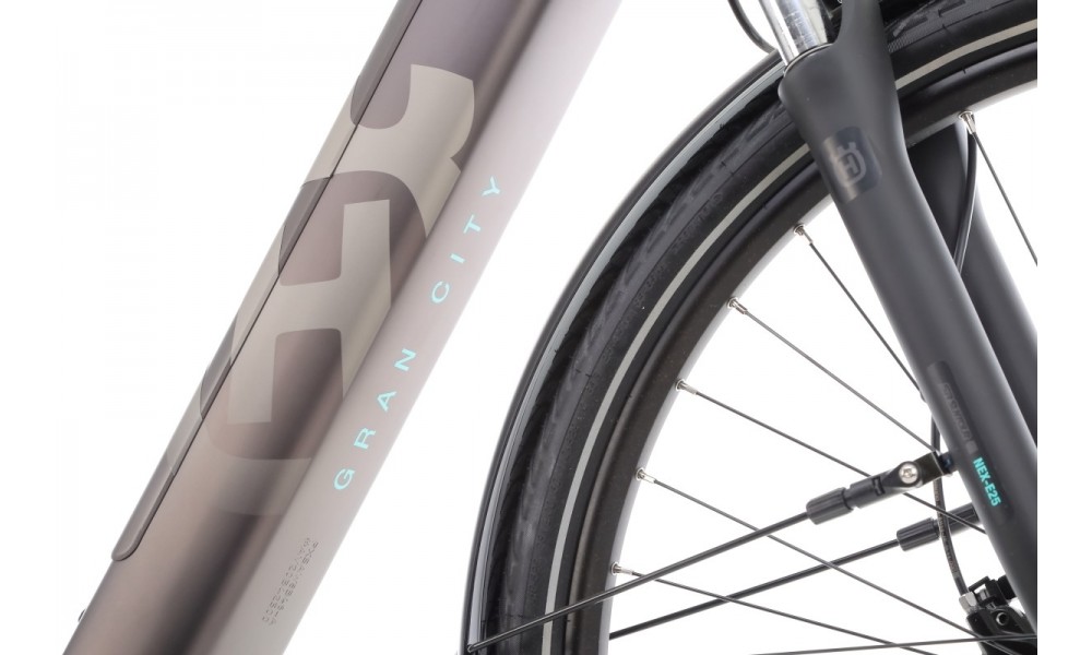 Rower miejski elektryczny Husqvarna Gran City 2 Nexus CB Wave - srebrny