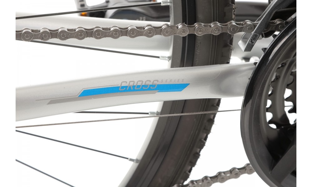 Rower crossowy Romet Orkan 1M - srebrny-niebieski