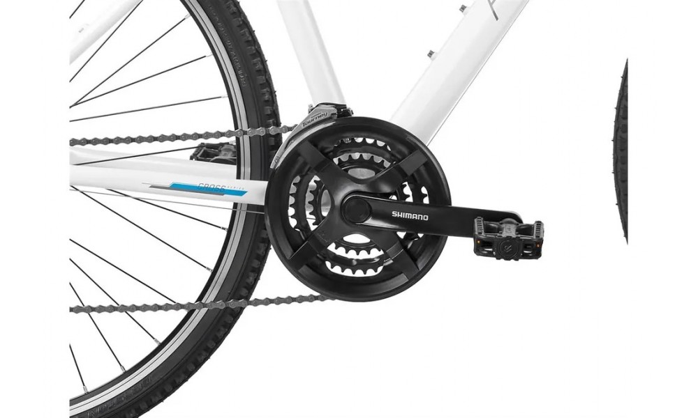 Rower crossowy Romet Orkan D - biało-szary