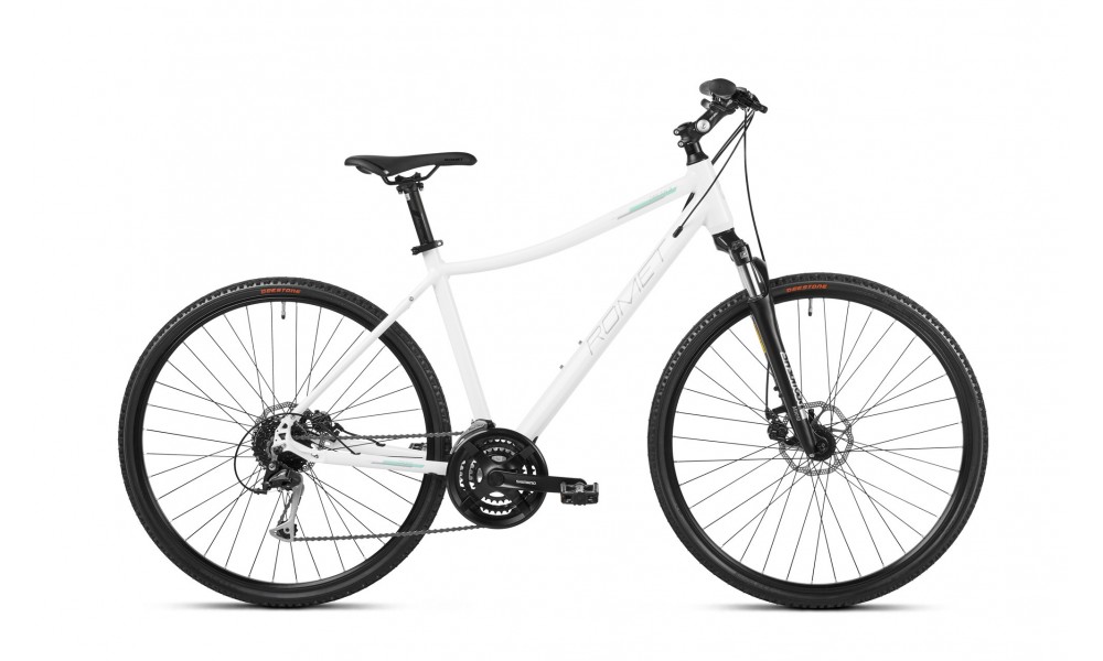 Rower crossowy Romet Orkan 3 D - biało-miętowy