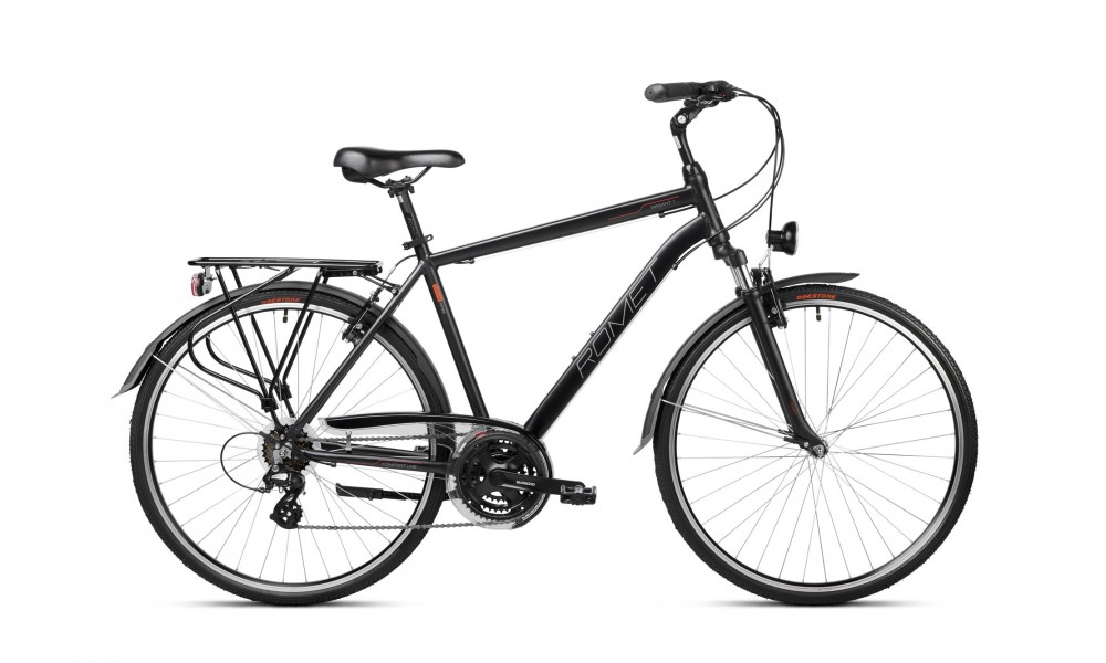 Rower trekkingowy Romet Wagant 1 - czarno-pomarańczowy