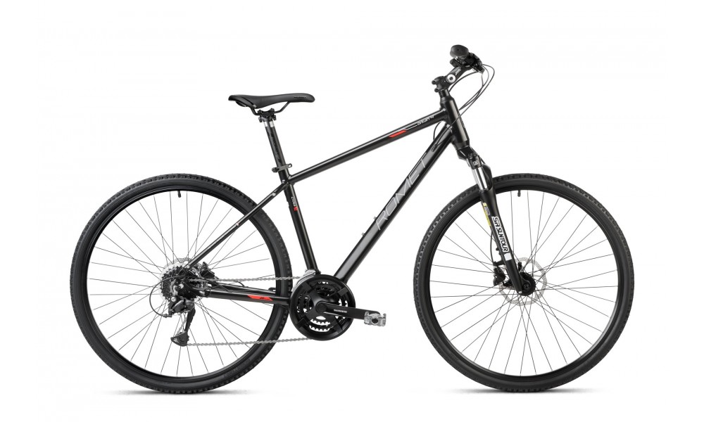 Rower crossowy Romet Orkan 4 M Lite - czarno-czerwony
