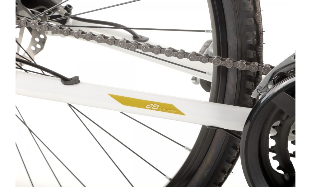 Rower crossowy Romet Orkan 4 D Lite - biało-żółty