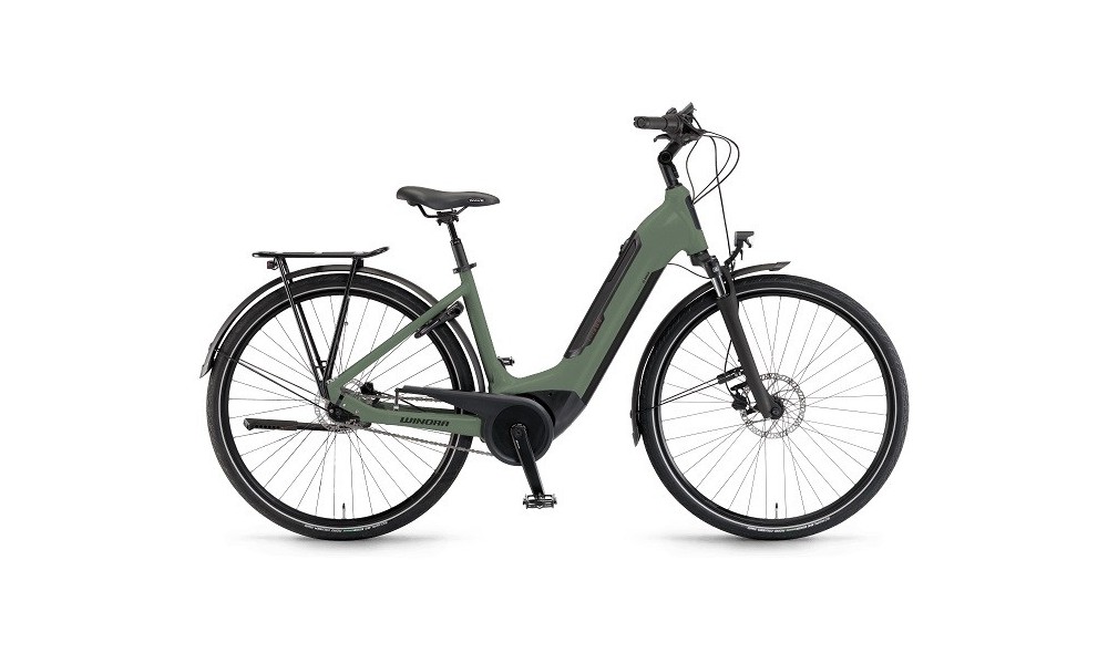 Rower trekkingowy elektryczny Winora Tria N8f Wave - zielony-czarny