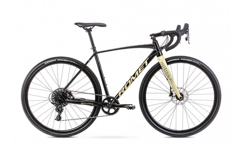 Rower gravel Romet Boreas 2 Lite - czarno-beżowy