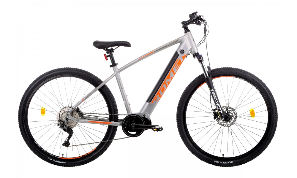 Rower górski elektryczny Romet E-Rambler E9.0 - grafitowo-pomarańczowy