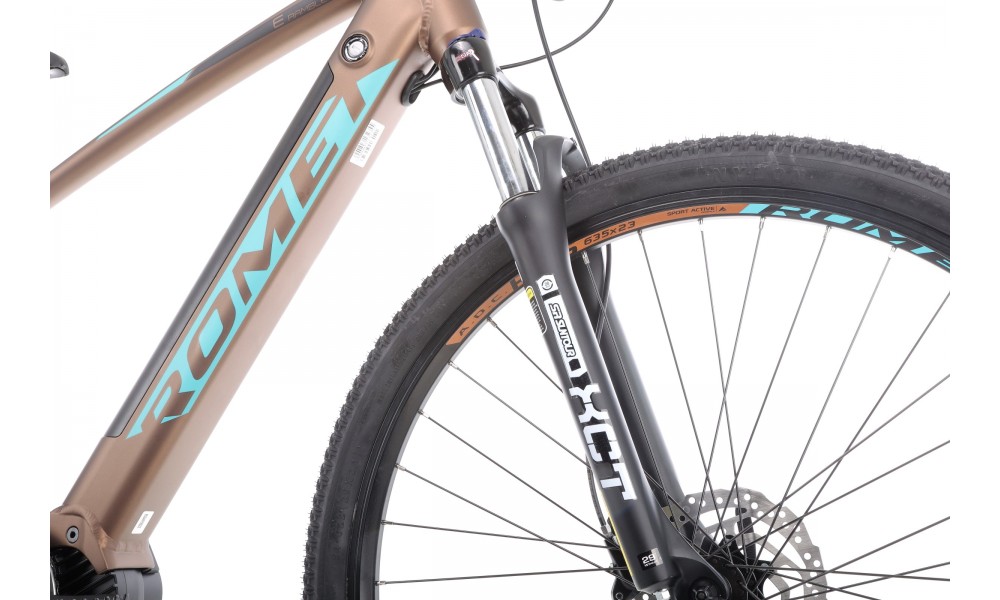 Rower górski elektryczny Romet E-Rambler E9.0 - mokka-turkus