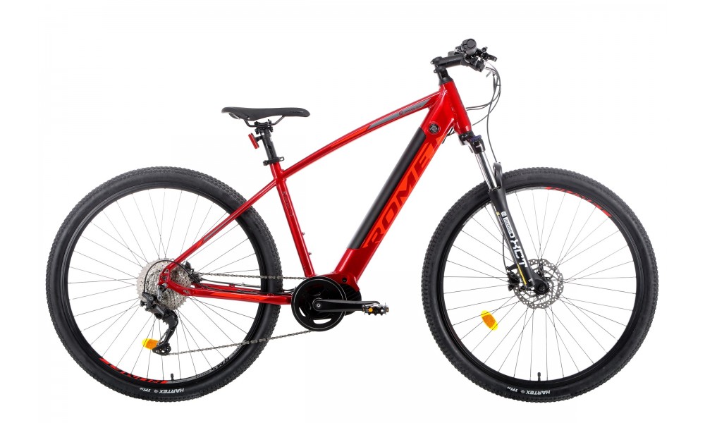 Rower górski elektryczny Romet E-Rambler E9.0 - bordowo-grafitowy