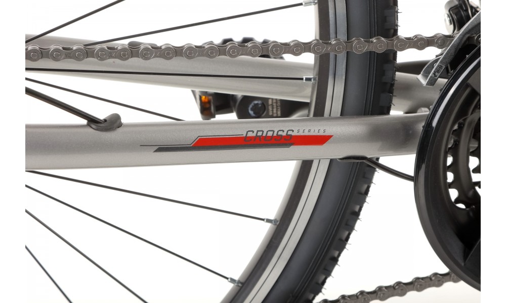 Rower crossowy Romet Orkan 2 M - jasnografitowo-czerwony