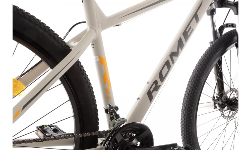 Rower górski Romet Rambler R9.1 - szaro-czarno-pomarańczowy