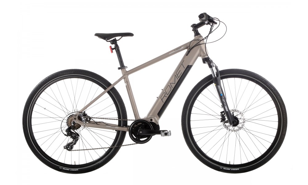 Rower crossowy elektryczny Romet Orkan 1 M MM - szampańsko-srebrny