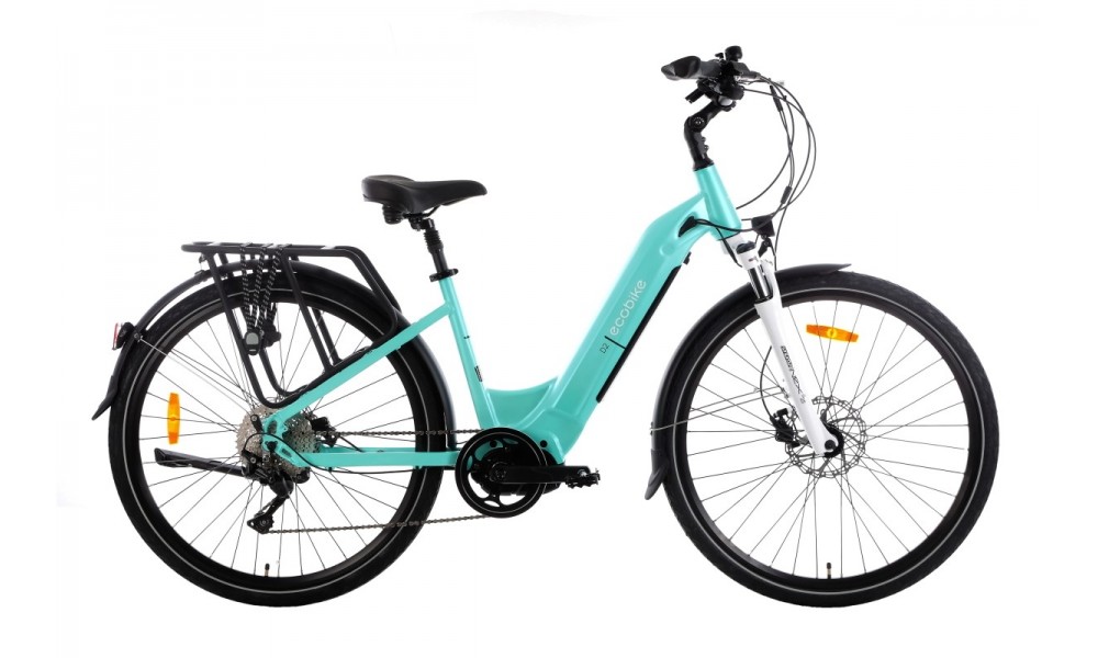 Rower trekkingowy elektryczny Ecobike D2 - miętowy
