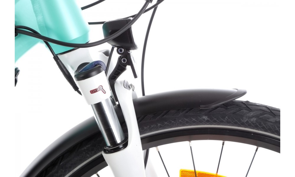 Rower trekkingowy elektryczny Ecobike D2 - miętowy