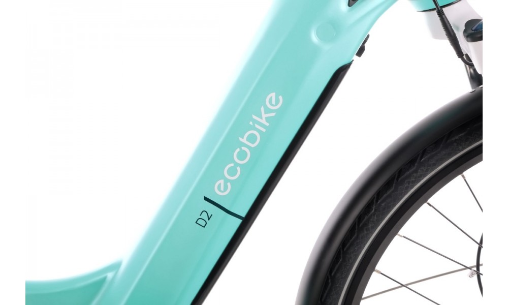 Rower trekkingowy elektryczny Ecobike D2 - miętowy