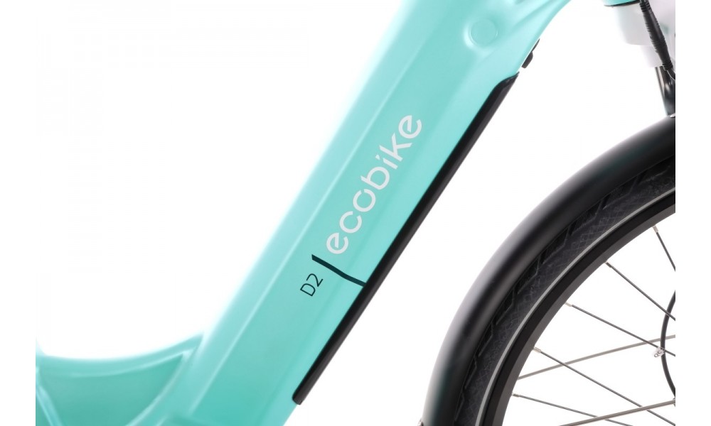 Rower trekkingowy elektryczny Ecobike D2 - miętowy