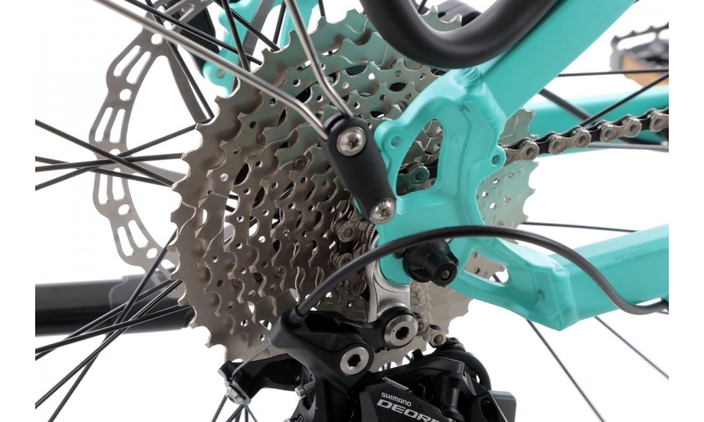 Rower trekkingowy elektryczny Ecobike D2 - miętowy